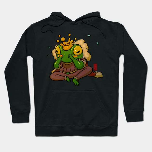 shy frog prince Hoodie by DingHuArt